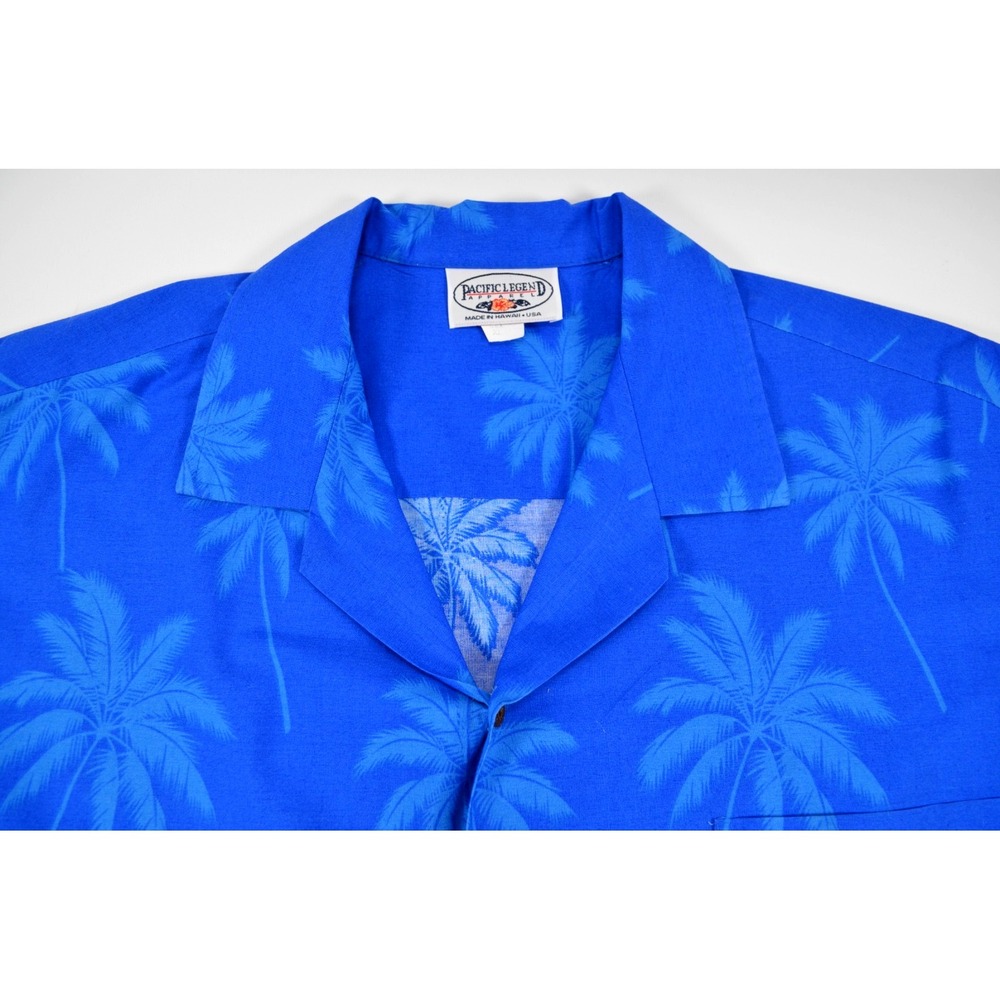 Vintage‎ Pacific Legend Hawaiian Shirt Blue Parrot Print XL EUC - Picture 5 of 16